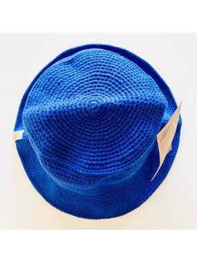 Shit That I Knit Breton Bucket Hat in Royal Blue